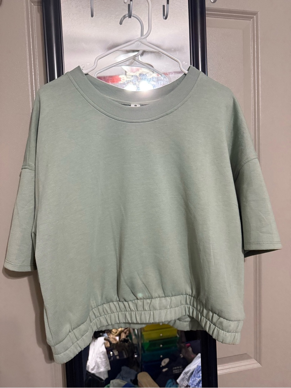 Yogalicious Sage Green Cropped Tee